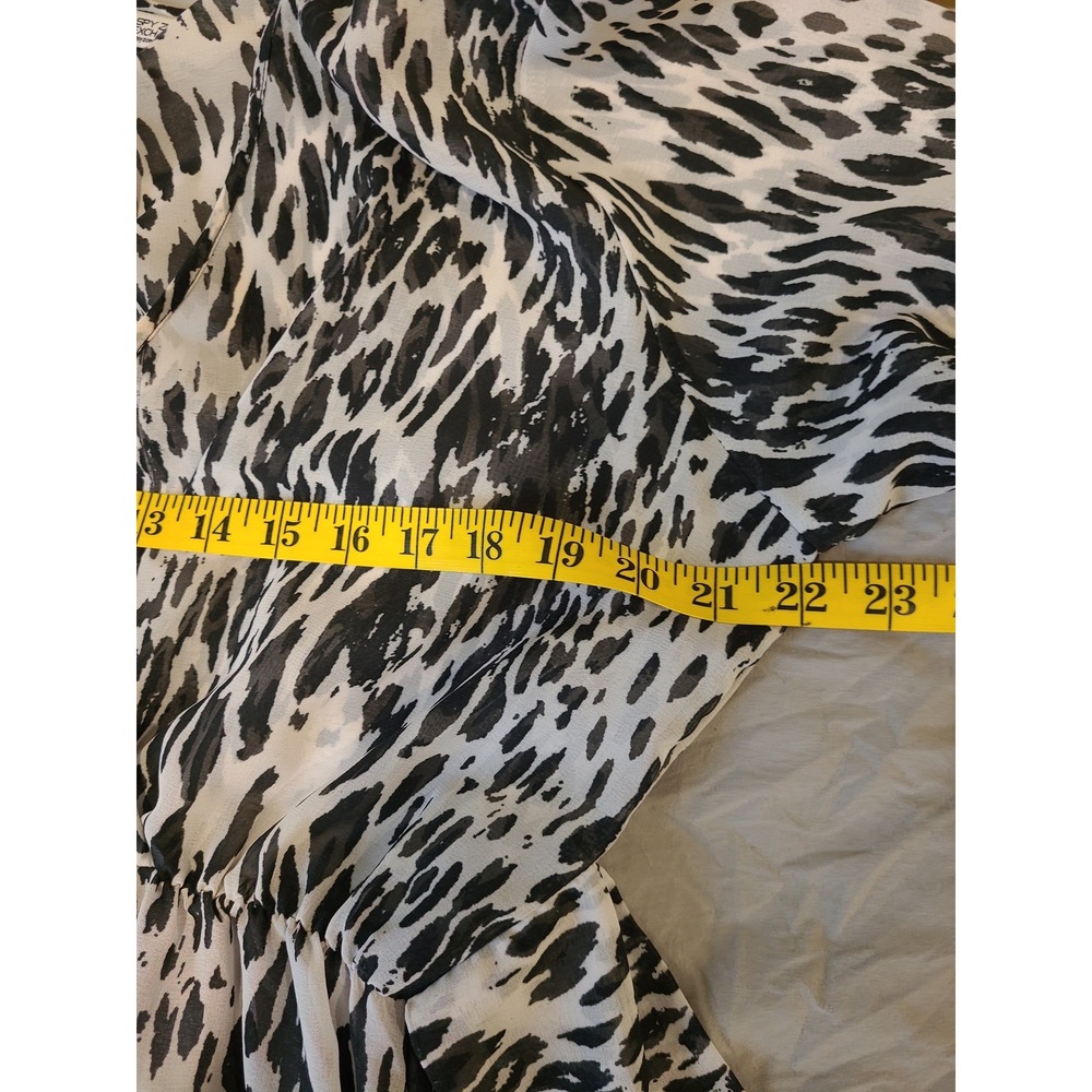 Spy Zone Exchange Women's SZ LG  Maxi Dress  flowy animal/ floral print tie belt - Picture 6 of 12